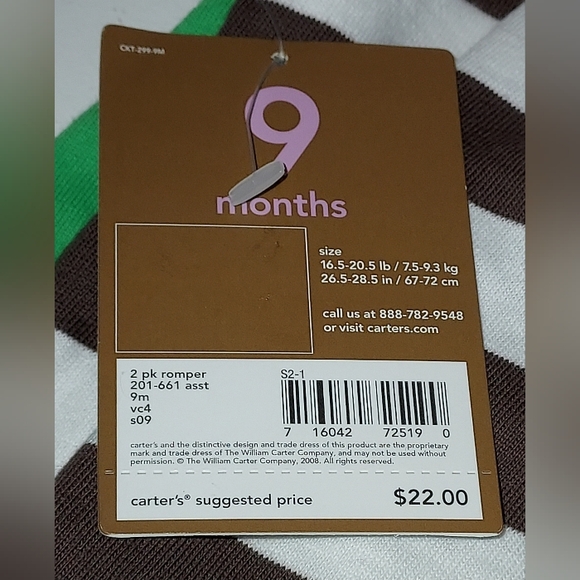 Carter's 1- 2 Piece Shirt/Short Outfit and 2 Piece Romper Set NWT - Picture 3 of 5